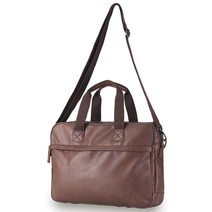 Tosca Vegan Leather Laptop Business Bag - Chocolate