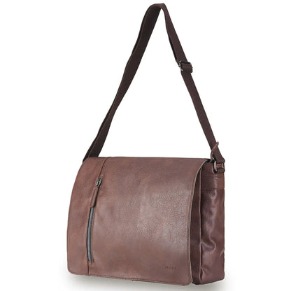 Tosca Vegan Leather Laptop Satchel - Chocolate