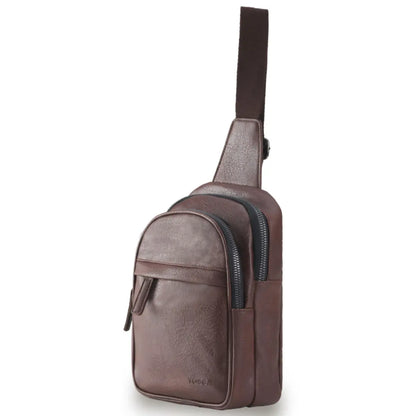 Tosca Vegan Leather Slinger Bag - Chocolate