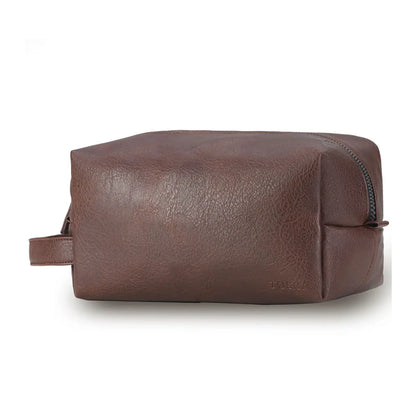 Tosca Vegan Leather Wetpack / Toiletry Bag - Chocolate