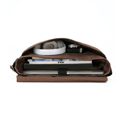 The fully lined interior features room for a 13” laptop as well as plenty of space to organise your essentials