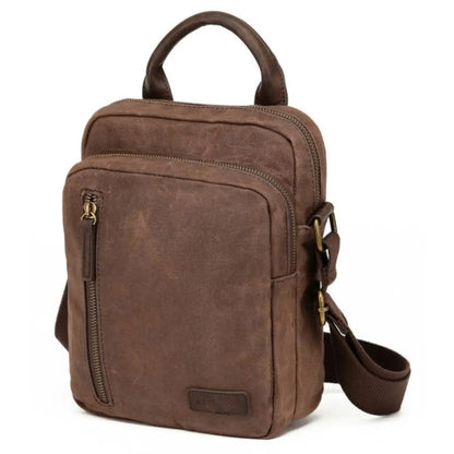 Tosca Waxed Canvas Crossbody Bag - Brown