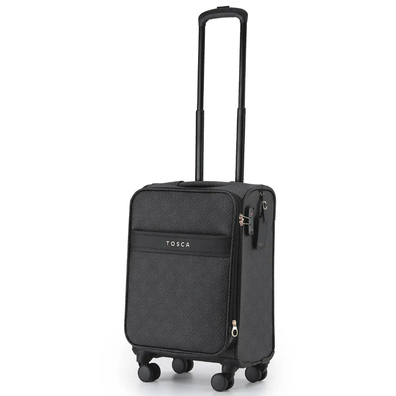 Tosca Willow 55 cm 4-Wheel Expandable Carry-on Suitcase - Caviar