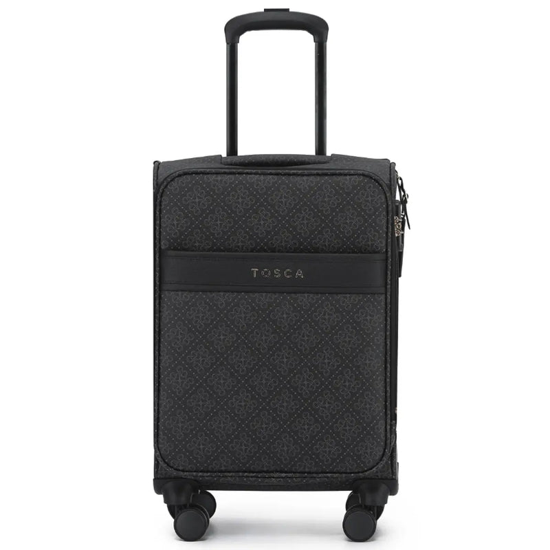 Tosca Willow 55 cm 4-Wheel Expandable Carry-on Suitcase - Caviar
