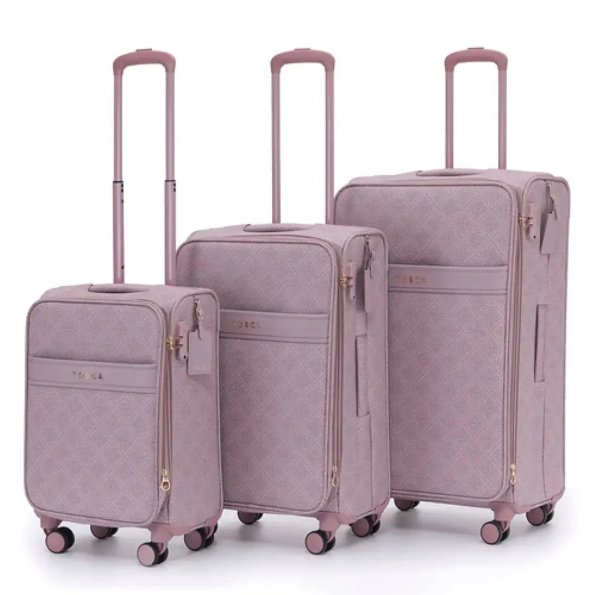 Tosca Willow Suitcase Set of 3 - Misty Rose (Carry-on Medium and Large)