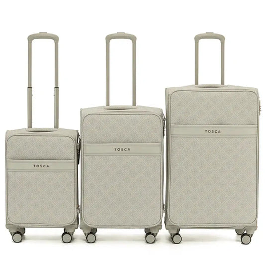 Tosca Willow Suitcase Set of 3 - Vanilla (Carry-on, Medium and Large)