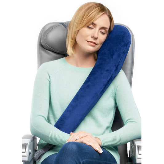 Attaches to airline seats or car seats or worn like a messenger bag