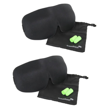 Travelrest Eclipse Tranquility Sleep Mask Kit - Black (2 Pack)