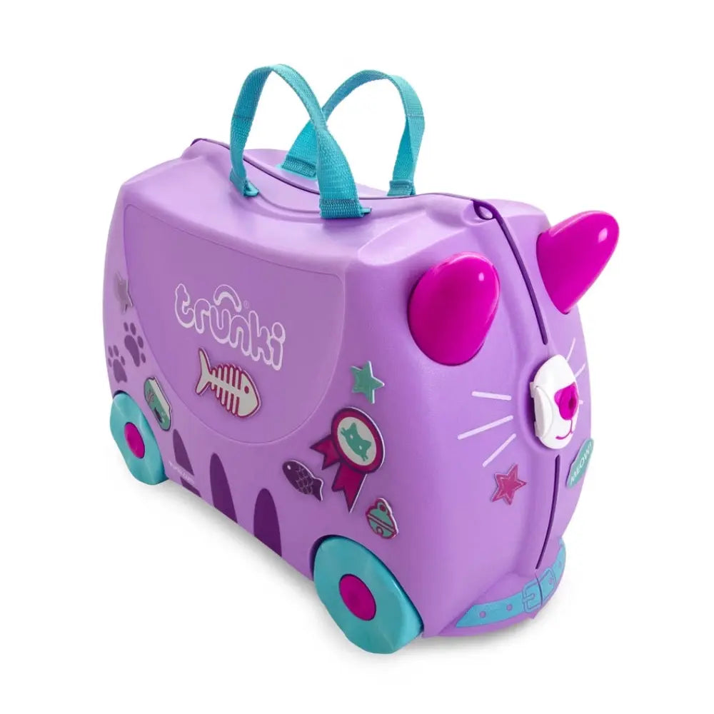 Trunki Cassie Cat - Ride on Suitcase / Luggage - Carry-on Bag - Purple