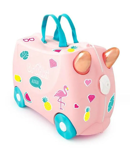  Trunki Flossi the Flamingo - Ride on Suitcase / Luggage - Carry-on Bag - Pink