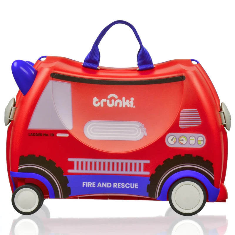 Trunki Glide Ride on Luggage / Kids Carry-on Bag - Frank the Firetruck