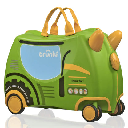 Trunki Glide Ride on Luggage / Kids Carry-on Bag - Tommy the Tractor