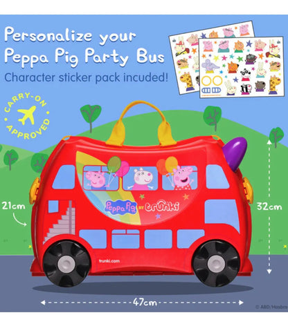 Trunki Peppa Pig - Ride on Suitcase / Carry-on Bag - Red