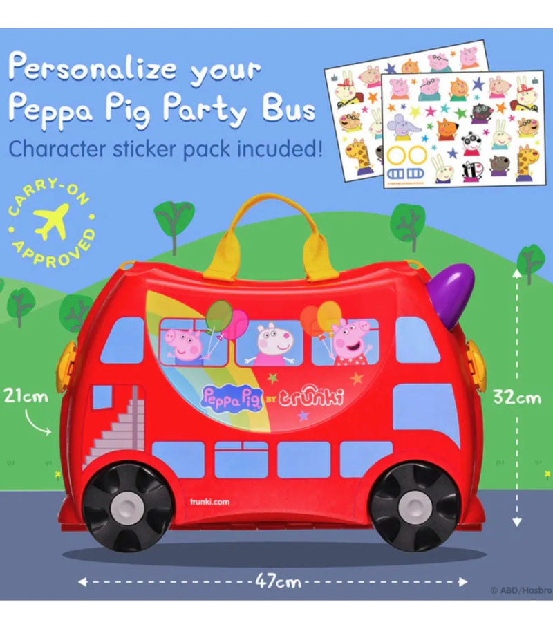 Trunki Peppa Pig - Ride on Suitcase / Carry-on Bag - Red