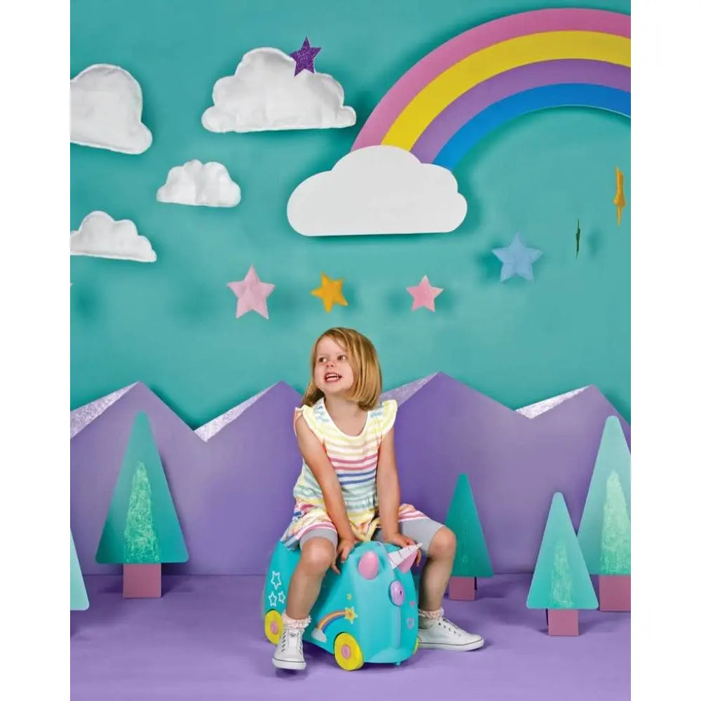 Trunki Una Unicorn - Ride on Suitcase / Carry-on Bag - Light Blue