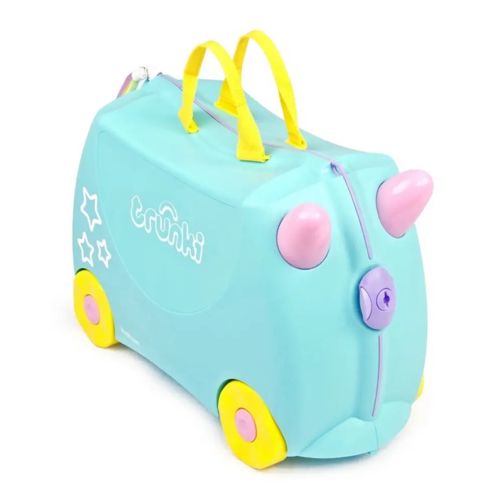 Una Unicorn - Ride on Suitcase / Luggage Carry-on Bag - Light Blue