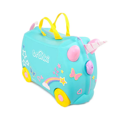 Trunki Una Unicorn - Ride on Suitcase / Luggage Carry-on Bag - Light Blue