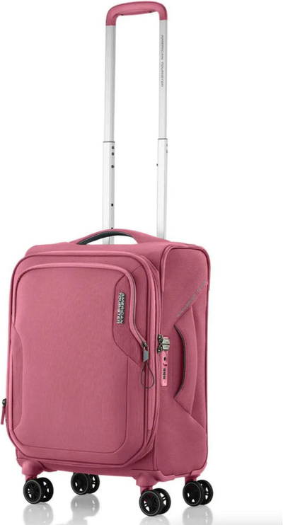 American Tourister Applite 5 - 55 cm Expandable Carry-On Suitcase - Lilas Pink shown to scale