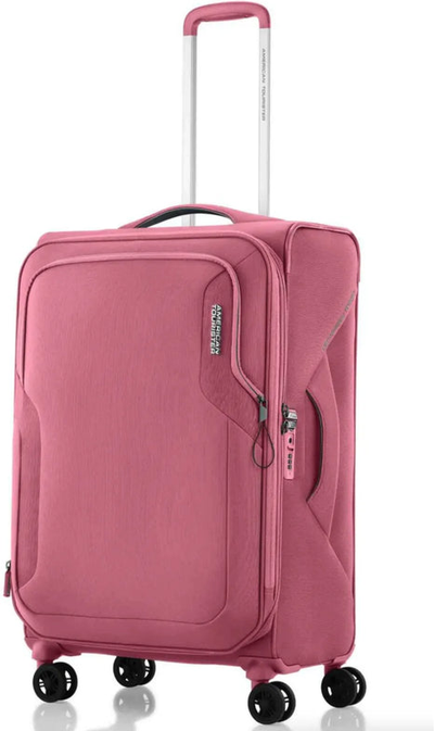 tu-american-tourister-applite-5-72-cm-expandable-spinner-suitcase-lilas-pink front view for size comparison
