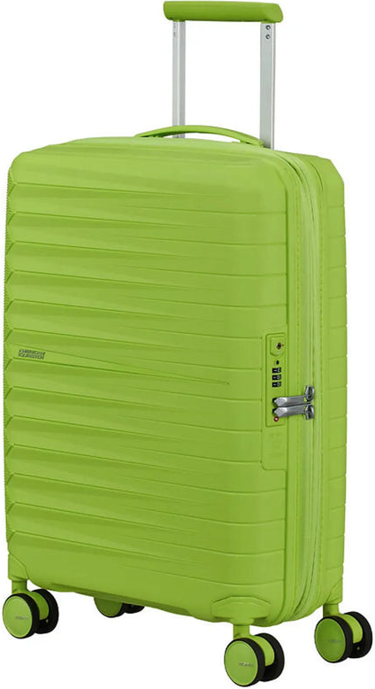 tu-american-tourister-fastforward-55-cm-expandable-carry-on-suitcase-neon-lime front view for size comparison