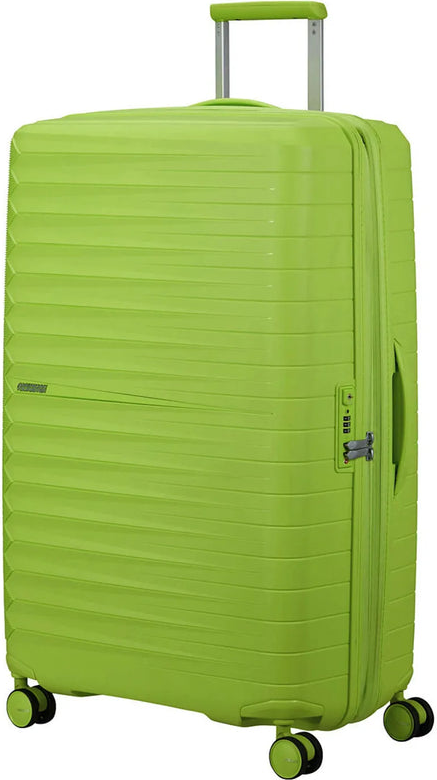 tu-american-tourister-fastforward-78-cm-expandable-suitcase-neon-lime front view for size comparison