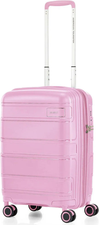 tu-american-tourister-light-max-55-cm-expandable-carry-on-spinner-suitcase-fresh front view for size comparison