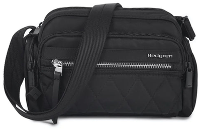 Hedgren EMILY Crossbody Bag with RFID Pocket - Quilted Black shown to scale