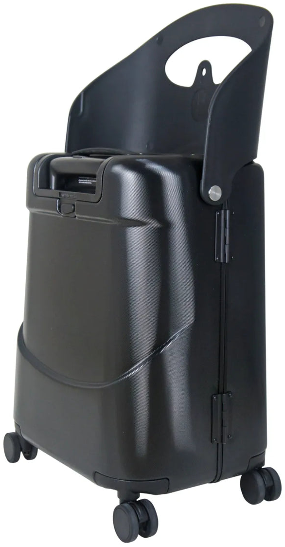 MiaMily 51 cm Ride-On Carry-on Suitcase - Midnight Black, shown to scale