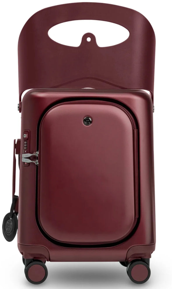MiaMily 51 cm Ride-On Carry-on Plus Suitcase - Burgundy Red, shown to scale
