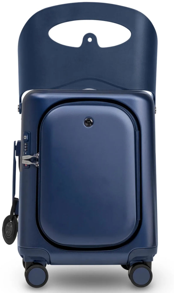 MiaMily 51 cm Ride-On Carry-on Plus Suitcase - Navy Blue, shown to scale