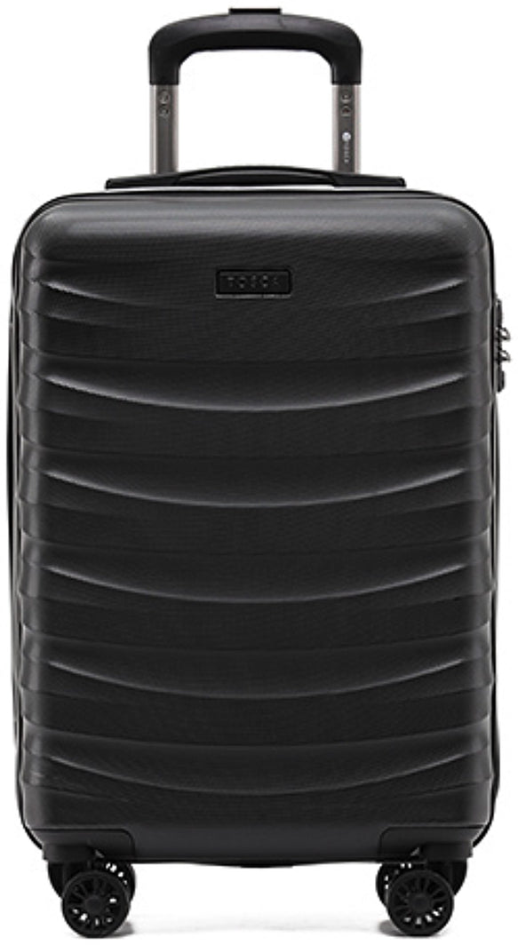 Tosca Interstellar 53 cm 4-Wheel Carry On Suitcase, in black packshot standing upright on white