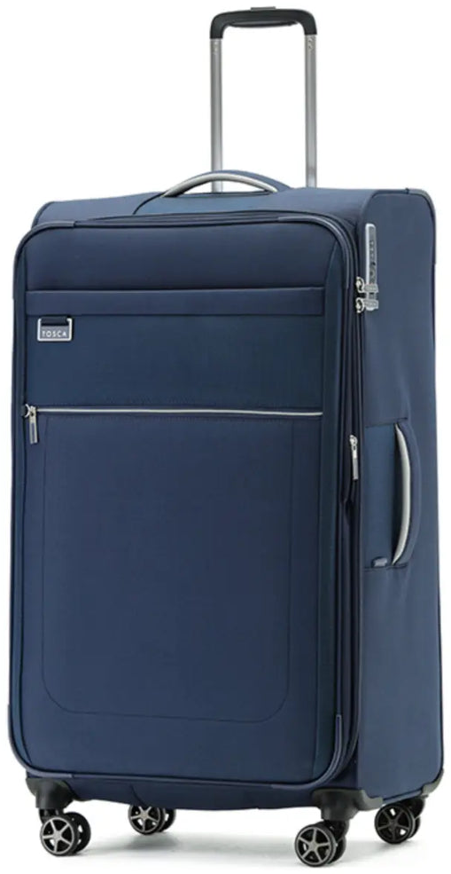 Tosca Vega 81 cm 4-Wheel Spinner Suitcase, in navy packshot standing upright on white