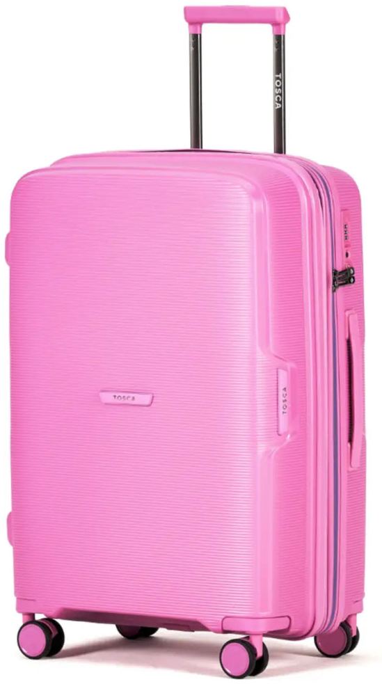 Tosca Bel-Air 66 cm Hardside Expandable Suitcase, in pink packshot standing upright on white