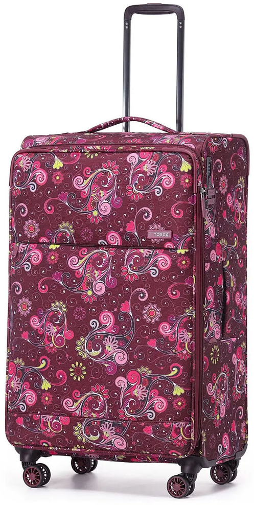 Tosca So Lite 79 cm 4-Wheel Expandable Suitcase - Wine Paisley
