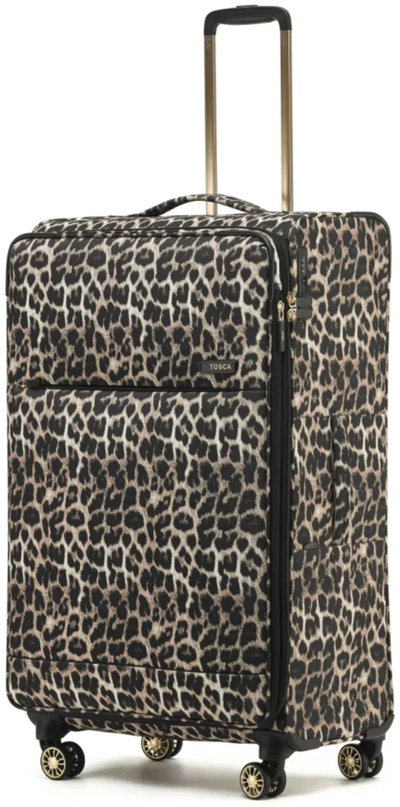 Tosca So Lite 79 cm 4-Wheel Expandable Suitcase - Leopard shown to scale
