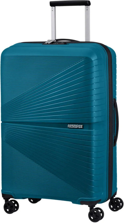 American Tourister Airconic 67 cm Medium 4 Wheel Hard Suitcase - Deep Ocean front view for size comparison