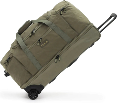 Tosca 70 cm Split Compartment Wheeled Duffle Bag - Khaki / Sand front view for size comparison