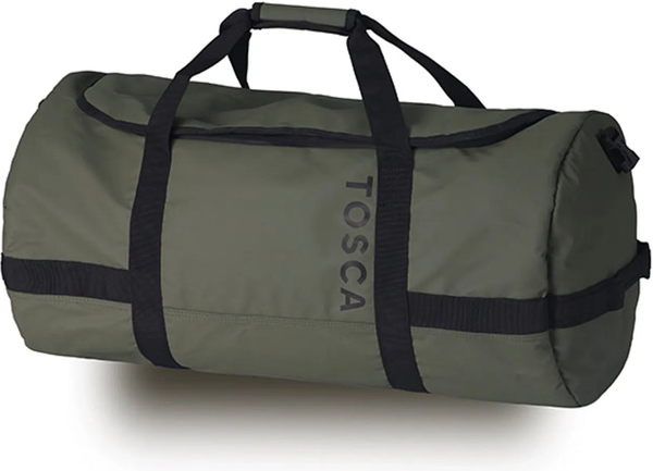Tosca Delta 65 cm Barrel Duffle Bag - Khaki front view for size comparison