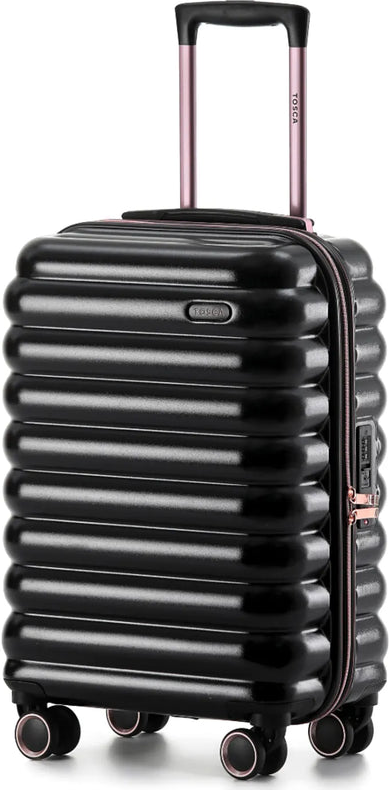 Tosca Como 54 cm 4-Wheel Carry-on Suitcase - Black front view for size comparison