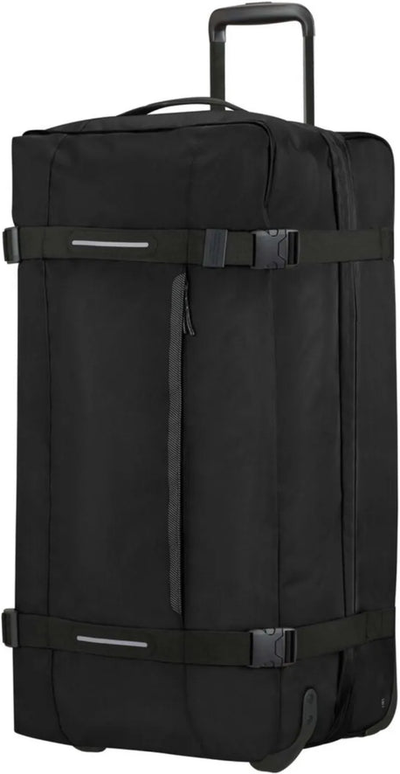 American Tourister Urban Track Large Wheeled Duffle - Asphalt Black shown to scale