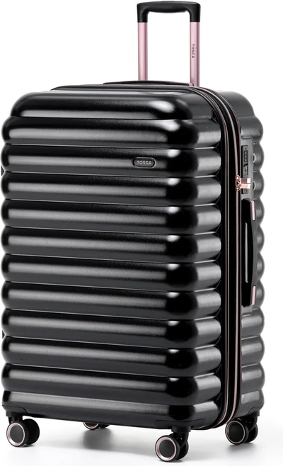Tosca Como 77 cm 4-Wheel Suitcase - Black shown to scale
