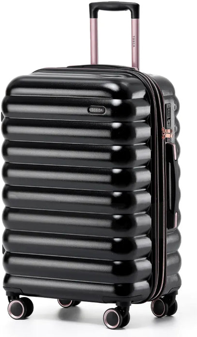 Tosca Como 67 cm 4-Wheel Suitcase - Black front view for size comparison