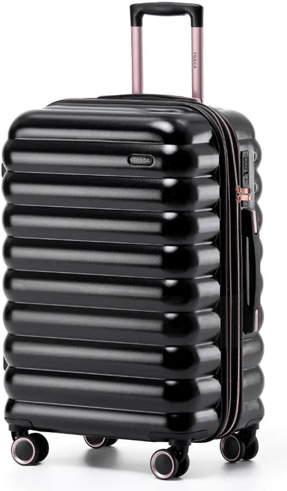 Tosca Como 67 cm 4-Wheel Suitcase - Black front view for size comparison