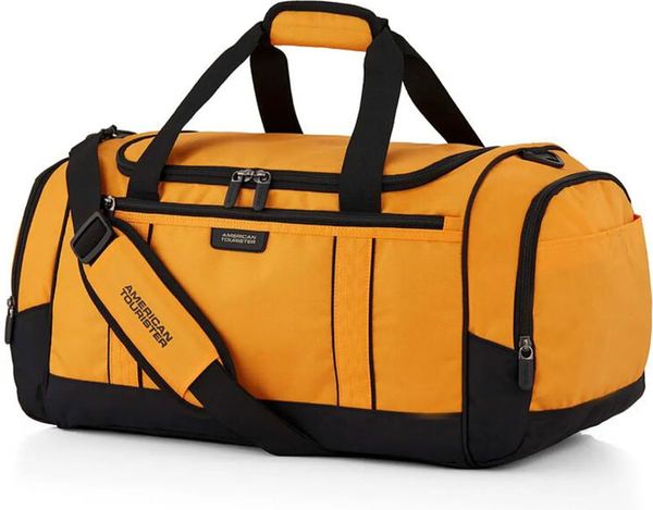 American Tourister X-Bags 55 cm Travel 1 Duffle - Mustard / Black front view for size comparison
