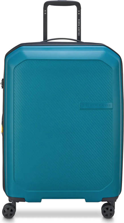 Delsey Anvers 65.5 cm 4 Wheel Expandable Suitcase - Teal front view for size comparison