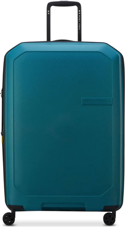 Delsey Anvers 75 cm 4 Wheel Expandable Suitcase - Teal front view for size comparison