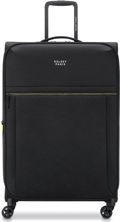Delsey Brochant 3 - 78 cm 4-Wheel Expandable Suitcase - Deep Black front view for size comparison