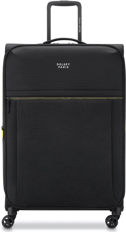 Delsey Brochant 3 - 78 cm 4-Wheel Expandable Suitcase - Deep Black front view for size comparison