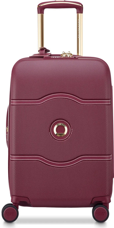 Delsey Chatelet Air 2.0 - 55 cm 4-Wheel Expandable Cabin Suitcase - Burgundy (Limited Edition) front view for size comparison