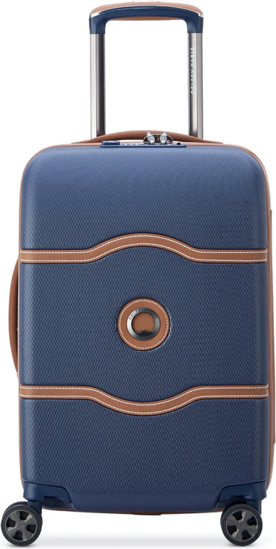Delsey Chatelet Air 2.0 - 55 cm 4-Wheel Cabin Suitcase - Navy Blue shown to scale